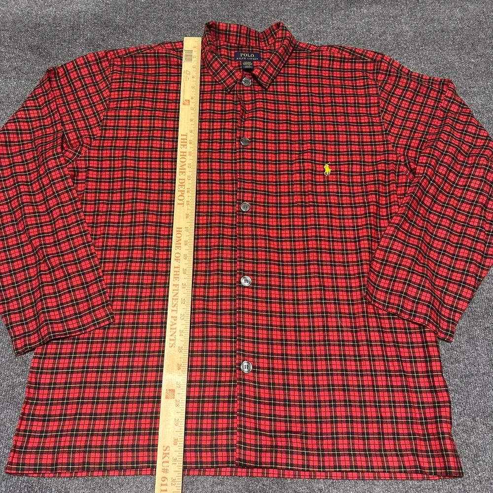 Polo Ralph Lauren Mens Red Plaid Sleepwear Pajama Shirt L M01HF2